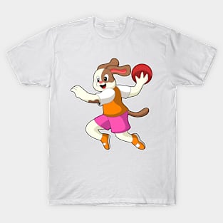 Dog at Handball player with Handball T-Shirt